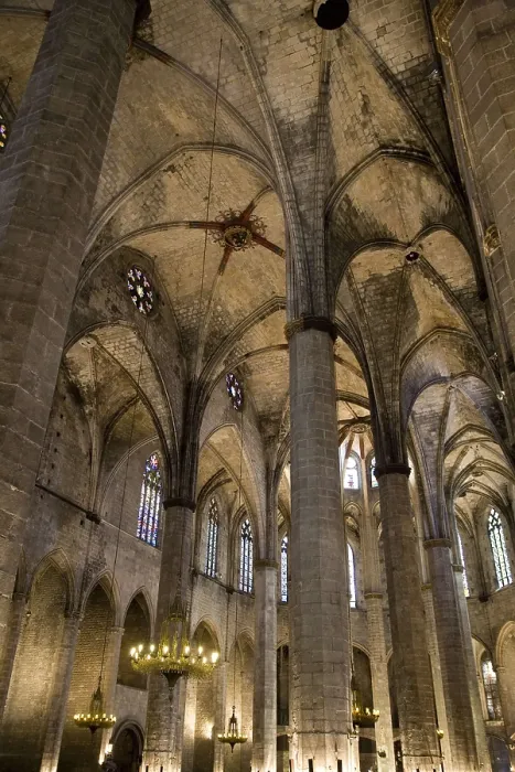 Framed Print : DESPUIG, Ramon (14th c.); MONTAGUT, Berenguer de (14th c.). Church of Santa Mara del Mar. SPAIN. CATALONIA. Barcelona. Church of Santa Mara del Mar. Main faade. Gothic art