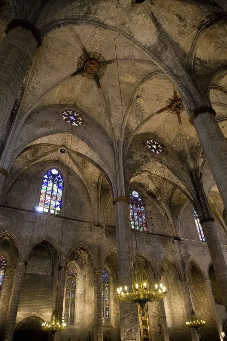 Framed Print : DESPUIG, Ramon (14th c.); MONTAGUT, Berenguer de (14th c.). Church of Santa Mara del Mar. SPAIN. Barcelona. Interior. Gothic art. Architecture