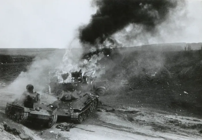 Framed Print : Destroyed Soviet tanks at Junourcia, during the German invasion of the USSR (Russia). Summer 1941, during World War 2. (BSLOC_2014_8_16) Framed Print : Destroyed Soviet tanks at Junourcia, during the German invasion of the USSR (Russia). Summer 1941, during World War 2. (BSLOC_2014_8_16)