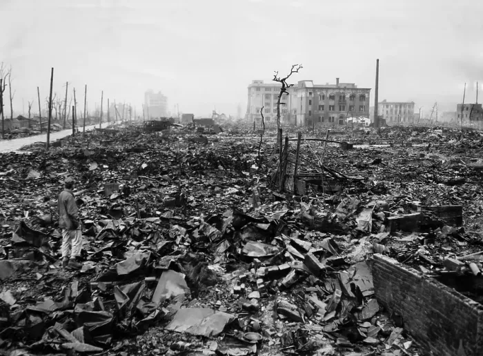 Framed Print : Destruction of tin and rubble in Hiroshima as a result of the first atomic bomb. ca 1945. Courtesy: CSU Archives / Everett Collection Framed Print : Destruction of tin and rubble in Hiroshima as a result of the first atomic bomb. ca 1945. Courtesy: CSU Archives / Everett Collection
