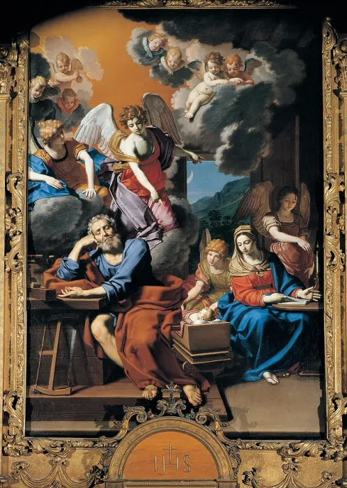 Framed Print : Desubleo Michele (Michele Desoubleay), Joseph's Dream, 17th Century, canvas, Italy, Emilia Romagna, Modena