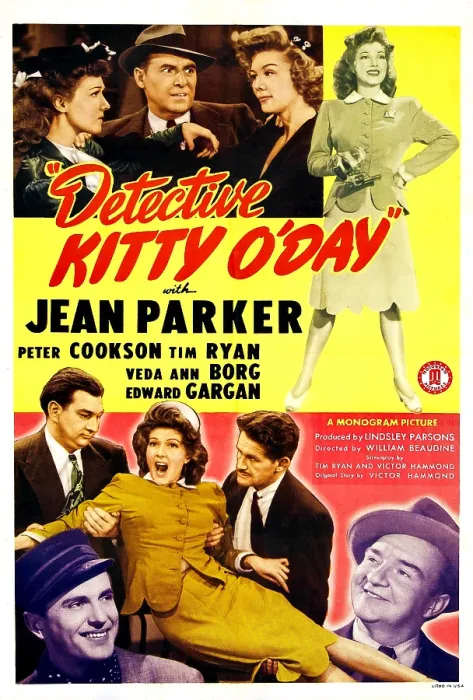 Framed Print : DETECTIVE KITTY O'DAY, US poster, top from left: Jean Parker, Tim Ryan, Veda Ann Borg, bottom left: Peter Cookson, bottom right: Edward Gargan, 1944 Framed Print : DETECTIVE KITTY O'DAY, US poster, top from left: Jean Parker, Tim Ryan, Veda Ann Borg, bottom left: Peter Cookson, bottom right: Edward Gargan, 1944