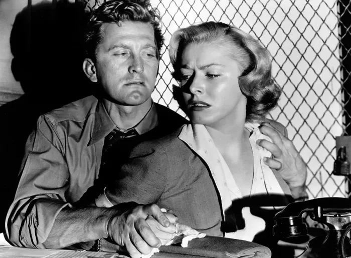 Framed Print : DETECTIVE STORY, from left: Kirk Douglas, Eleanor Parker, 1951