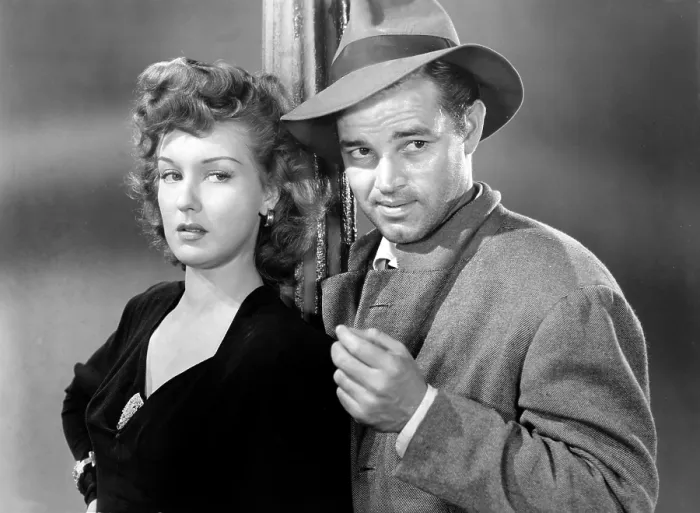 Framed Print : DETOUR, Ann Savage, Tom Neal, 1945 Framed Print : DETOUR, Ann Savage, Tom Neal, 1945