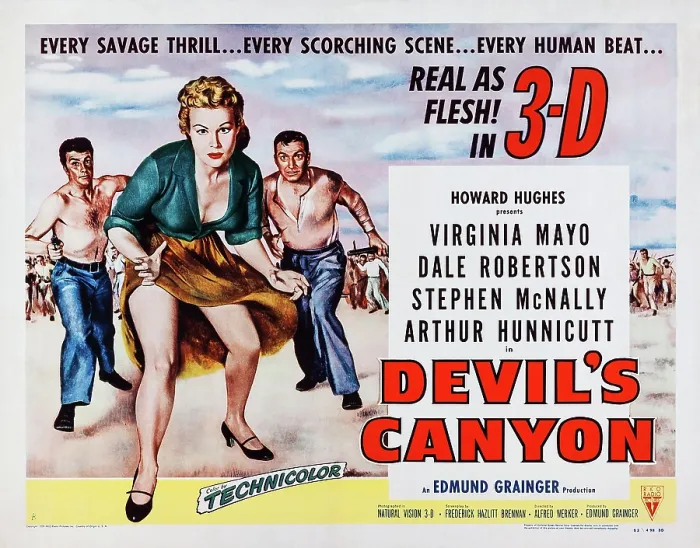 Framed Print : DEVIL'S CANYON, US poster art, from left: Dale Robertson, Virginia Mayo, Stephen McNally, 1953