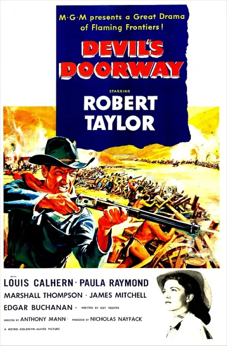 Framed Print : DEVIL'S DOORWAY, US poster, Robert Taylor, Paula Raymond, 1950