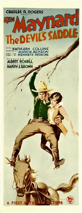 Framed Print : THE DEVIL'S SADDLE, dangling from a tree branch, from left: Ken Maynard, Kathleen Collins; the horse on bottom: Tarzan, 1927 Framed Print : THE DEVIL'S SADDLE, dangling from a tree branch, from left: Ken Maynard, Kathleen Collins; the horse on bottom: Tarzan, 1927