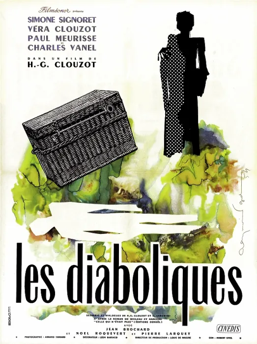 Framed Print : DIABOLIQUE, (aka LES DIABOLIQUES), French poster art, 1955 Framed Print : DIABOLIQUE, (aka LES DIABOLIQUES), French poster art, 1955