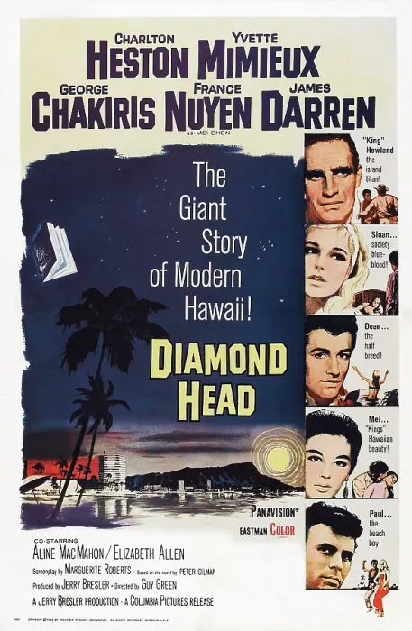 Framed Print : DIAMOND HEAD, US poster, from top: Charlton Heston, Yvette Mimieux, George Chakiris, France Nuyen, James Darren, 1963 Framed Print : DIAMOND HEAD, US poster, from top: Charlton Heston, Yvette Mimieux, George Chakiris, France Nuyen, James Darren, 1963