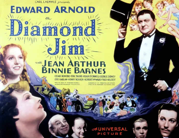 Framed Print : DIAMOND JIM, Edward Arnold, Jean Arthur, Binnie Barnes, Cesar Romero, Eric Blore, George Sidney, 1935