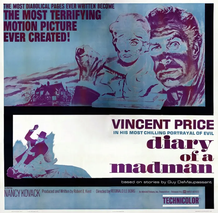 Framed Print : DIARY OF A MADMAN, US poster art, from left: Nancy Kovack, Vincent Price, 1963