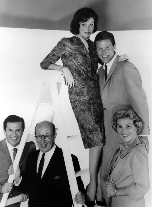Framed Print : THE DICK VAN DYKE SHOW, from left: Morey Amsterdam, Richard Deacon, Mary Tyler Moore, Dick Van Dyke, Rose Marie, 1961-1966 Framed Print : THE DICK VAN DYKE SHOW, from left: Morey Amsterdam, Richard Deacon, Mary Tyler Moore, Dick Van Dyke, Rose Marie, 1961-1966