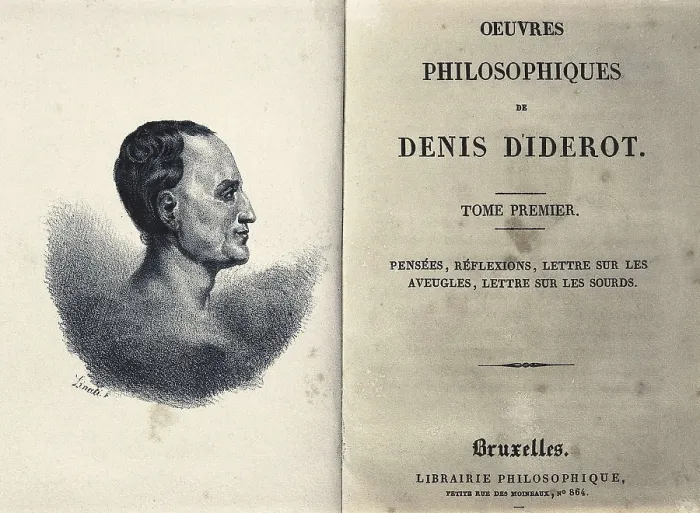 Framed Print : DIDEROT, Denis (1713-1784). Frontispiece of Denis Diderot's 'Oeuvres Philosophiques'. Brussels edition of 1829. Engraving. SPAIN. Barcelona