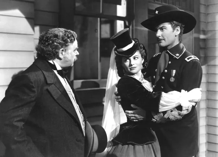Framed Print : THEY DIED WITH THEIR BOOTS ON, Gene Lockhart, Olivia de Havilland, Errol Flynn, 1941 Framed Print : THEY DIED WITH THEIR BOOTS ON, Gene Lockhart, Olivia de Havilland, Errol Flynn, 1941