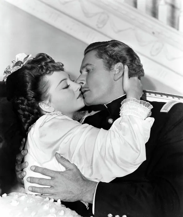 Framed Print : THEY DIED WITH THEIR BOOTS ON, Olivia de Havilland, Errol Flynn, 1941 Framed Print : THEY DIED WITH THEIR BOOTS ON, Olivia de Havilland, Errol Flynn, 1941