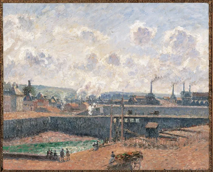 Framed Print : Dieppe, Dusquesne Docks, by Camille Pissarro, 1902, 20th Century, oil on canvas, cm 54, 5 x 65 - France, Ile de France, Paris, Muse dOrsay, RF1937-55. All