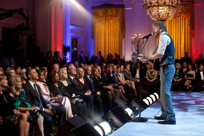 Framed Print : Dierks Bentley performs during the Country Music: In Performance at the White House'. Nov. 21, 2011