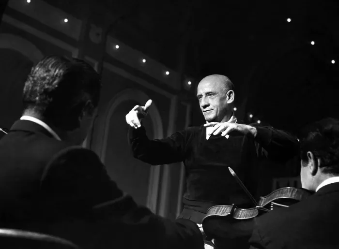 Framed Print : Dimitris Mitropoulos (center), Greek composer and conductor, circa 1955. Courtesy: CSU Archives / Everett Collection