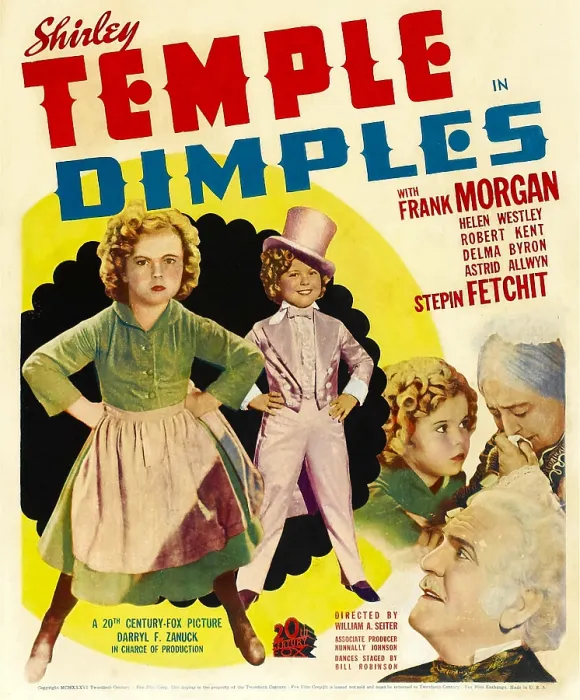 Framed Print : DIMPLES, left: Shirley Temple, right clockwise: Shirley Temple, Helen Westley, Frank Morgan on window card, 1936, TM and Copyright 20th Century Fox Film Corp Framed Print : DIMPLES, left: Shirley Temple, right clockwise: Shirley Temple, Helen Westley, Frank Morgan on window card, 1936, TM and Copyright 20th Century Fox Film Corp