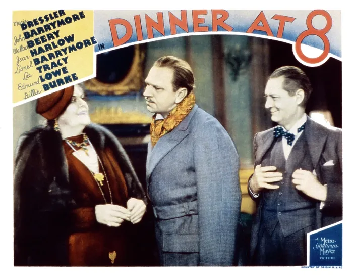Framed Print : DINNER AT EIGHT, (aka DINNER AT 8), US lobbycard, from left, Marie Dressler, Wallace Beery, Lionel Barrymore, 1933 Framed Print : DINNER AT EIGHT, (aka DINNER AT 8), US lobbycard, from left, Marie Dressler, Wallace Beery, Lionel Barrymore, 1933