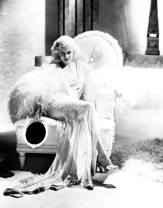 Framed Print : DINNER AT EIGHT, Jean Harlow, (in a costume by Adrian), 1933