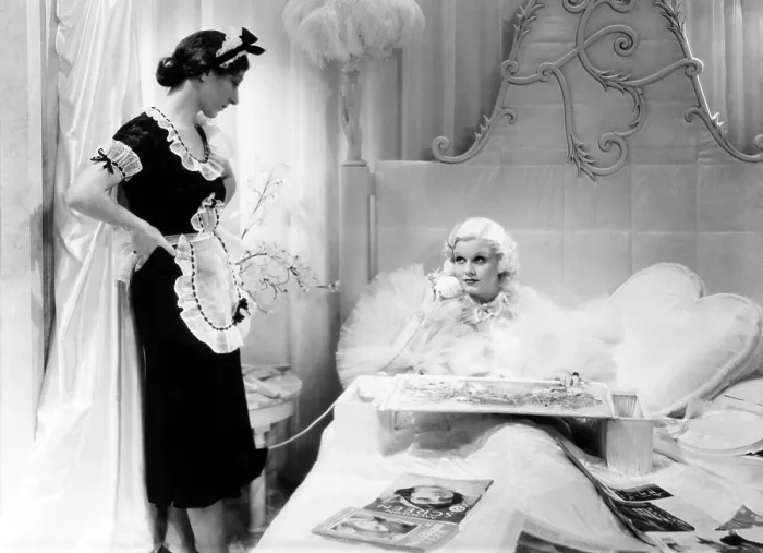 Framed Print : DINNER AT EIGHT, from left, Hilda Vaughn, Jean Harlow, 1933