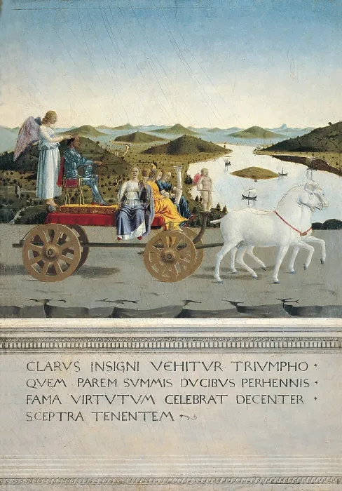 Framed Print : Diptych with the Duke and Duchess of Urbino and Triumphs (Portrait of Battista Sforza and Federico da Montefeltro)