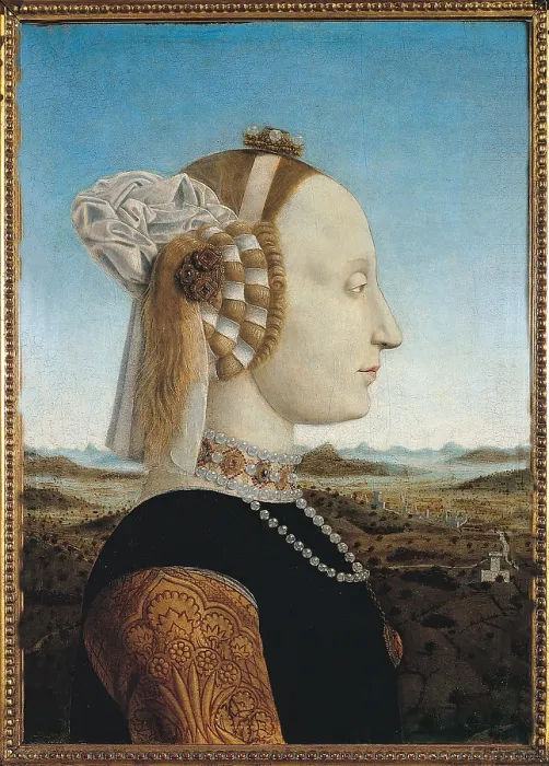 Framed Print : Diptych with the Duke and Duchess of Urbino and Triumphs (Portrait of Battista Sforza and Federico da Montefeltro)