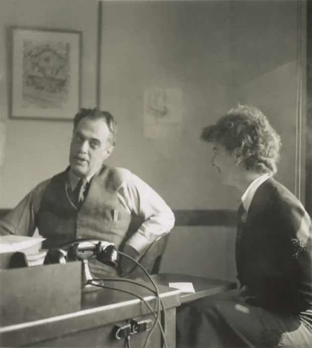 Framed Print : Director of the Federal Writers Project, Henry Alsberg, and writer Katharine Amend Kellock, of the Federal Writers Project at work in the Ouray Building, Washington, DC