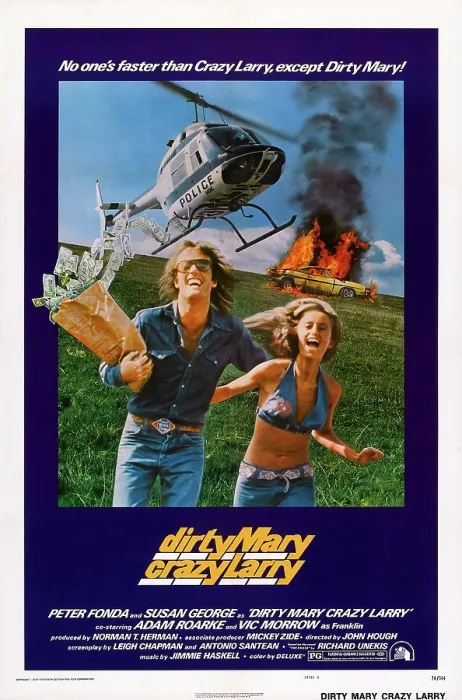 Framed Print : DIRTY MARY CRAZY LARRY, US poster art, from left: Peter Fonda, Susan George, 1974, TM and Copyright 20th Century Fox Film Corp. All rights reserved / Courtesy: Everett Collection