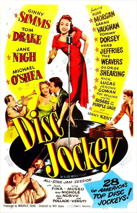 Framed Print : DISC JOCKEY, US poster, Ginny Simms (center), 1951