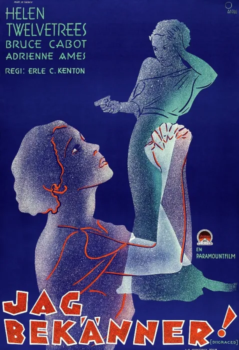 Framed Print : DISGRACED!, (aka JAG BEKANNER!), Swedish poster art, 1933 Framed Print : DISGRACED!, (aka JAG BEKANNER!), Swedish poster art, 1933