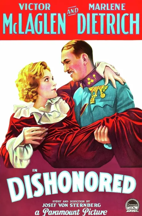 Framed Print : DISHONORED, from left on US poster art: Marlene Dietrich, Victor McLaglen, 1931 Framed Print : DISHONORED, from left on US poster art: Marlene Dietrich, Victor McLaglen, 1931