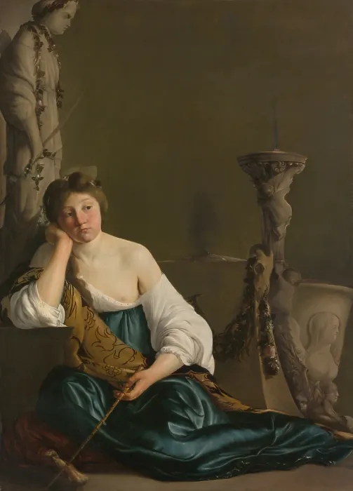 Framed Print : THE DISILLUSIONED MEDEA, (THE ENCHANTRESS), by Paulus Bor, 1640, Dutch painting, oil on canvas