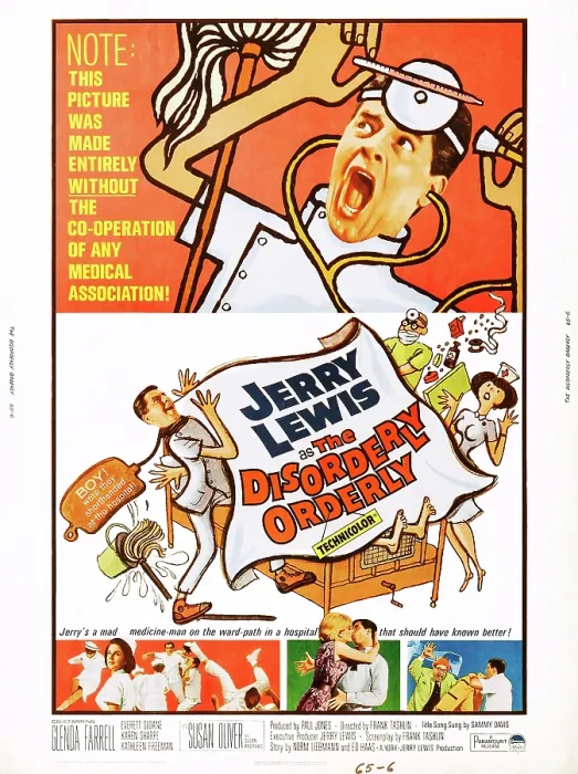 Framed Print : THE DISORDERLY ORDERLY, US poster, Jerry Lewis, 1964