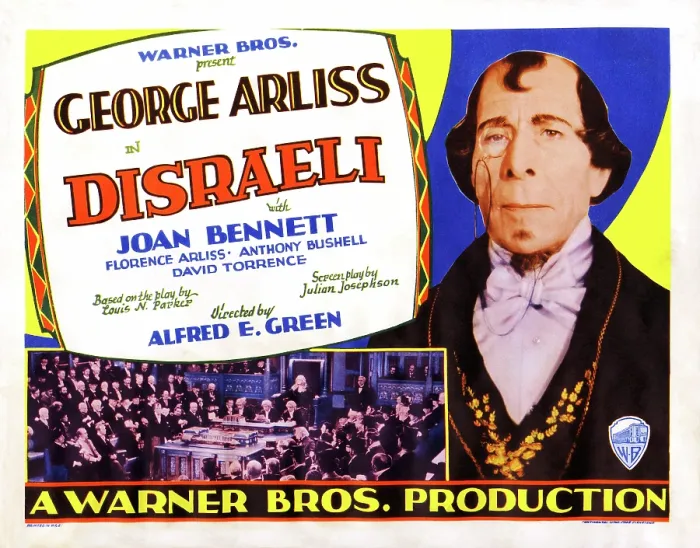Framed Print : DISRAELI, George Arliss on title card, 1929