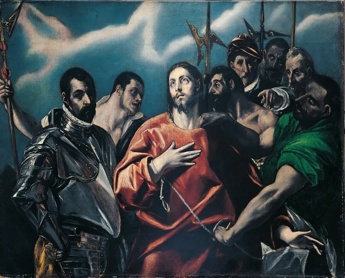 Framed Print : The Disrobing of Christ, by Domenico Theotokpulos known as El Greco, 1580 about, 16th Century, oil on canvas, - Hungary, Budapest, Szpmuvszeti Mzeum (Museum of Fine Arts). All