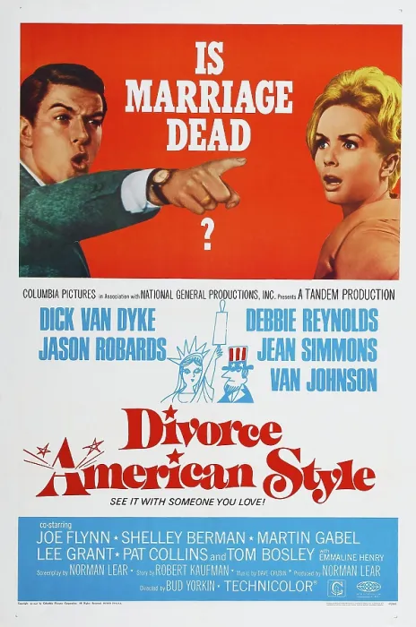 Framed Print : DIVORCE AMERICAN STYLE, US poster, from left: Dick Van Dyke, Debbie Reynolds, 1967