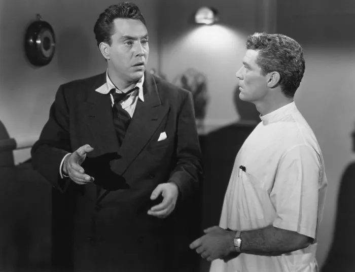 Framed Print : D.O.A. from left: Edmond O'Brien, Frank Gerstle, 1950