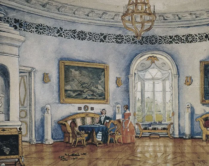 Framed Print : DOBOUJINSKY, Mstislav Valerianovich (1899-1970). A Month in the Country. 1919