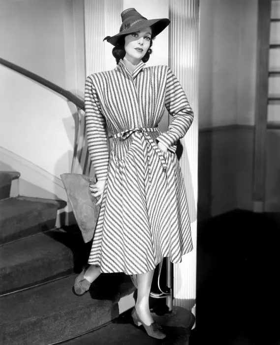 Framed Print : THE DOCTOR TAKES A WIFE, Loretta Young, in a navy-and-white wool coat by Irene, 1940 Framed Print : THE DOCTOR TAKES A WIFE, Loretta Young, in a navy-and-white wool coat by Irene, 1940