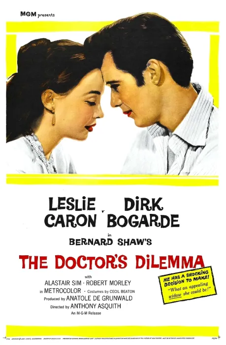 Framed Print : THE DOCTOR'S DILEMMA, US poster, Leslie Caron, Dirk Bogarde, 1958