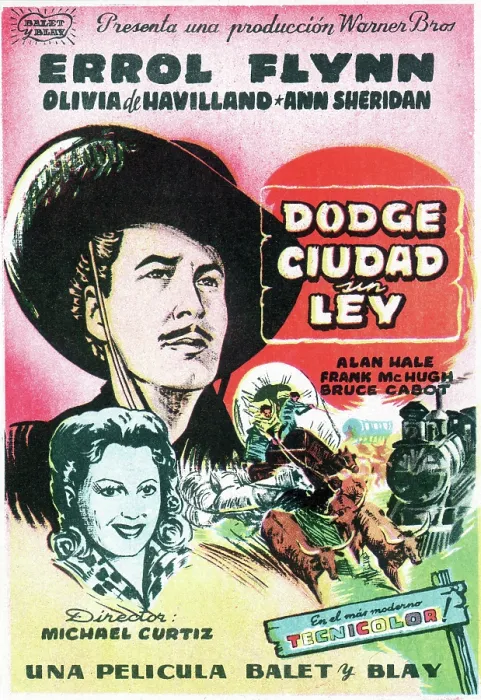 Framed Print : DODGE CITY, Errol Flynn, Olivia de Havilland, 1939