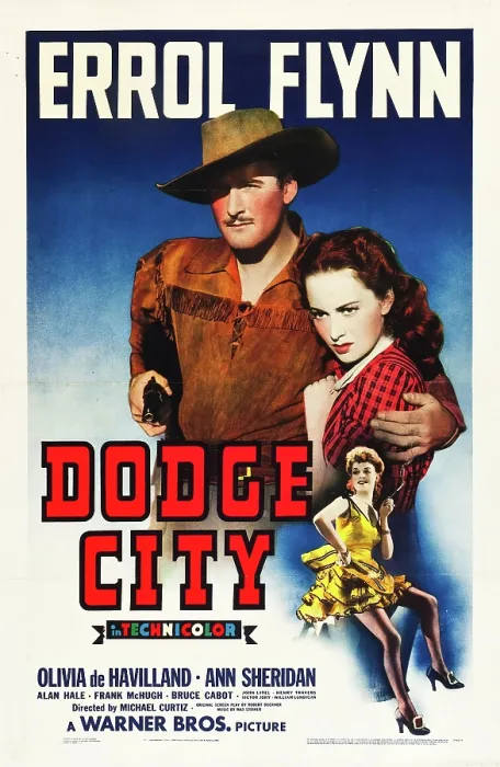 Framed Print : DODGE CITY, Errol Flynn, Olivia De Havilland, Ann Sheridan, 1939
