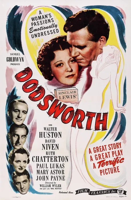 Framed Print : DODSWORTH, US poster, top from left: Ruth Chatterton, Walter Huston, left from top: David Niven, Paul Lukas, Mary Astor, John Payne, 1936