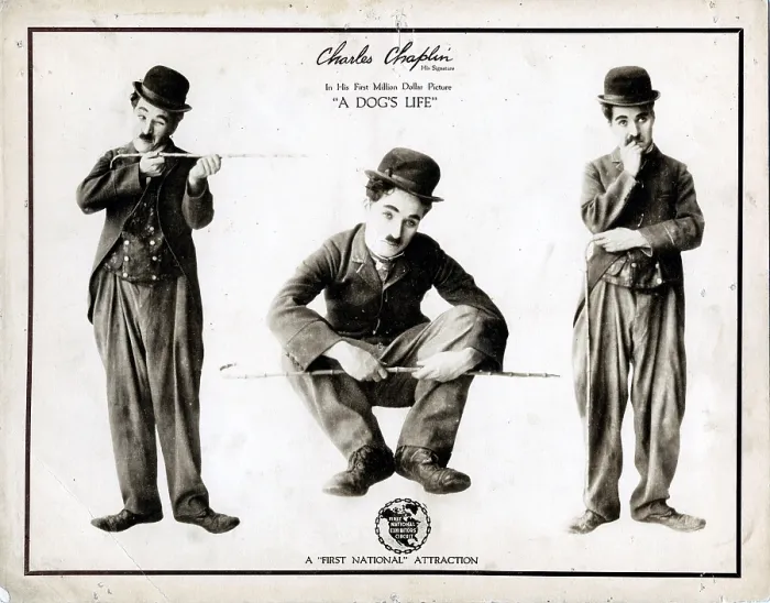 Framed Print : A DOG'S LIFE, Charlie Chaplin, lobbycard, 1918