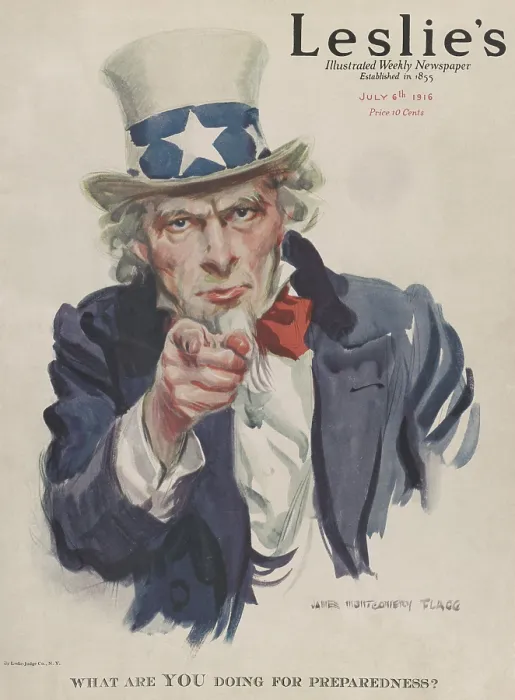 Framed Print : WHAT ARE YOU DOING FOR PREPAREDNESS? Uncle Sam pointing from the cover of Leslies Illustrated Newspaper an Magazine Cover, July 6th, 1916, by James Montgomery Flagg Framed Print : WHAT ARE YOU DOING FOR PREPAREDNESS? Uncle Sam pointing from the cover of Leslies Illustrated Newspaper an Magazine Cover, July 6th, 1916, by James Montgomery Flagg