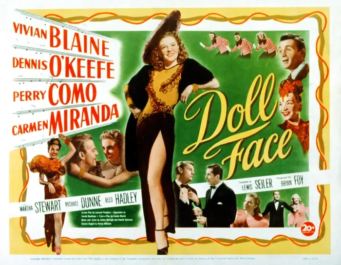 Framed Print : DOLL FACE, Carmen Miranda, Dennis O'Keefe, Vivian Blaine, Martha Stewart [2]. Perry Como, 1945, TM and Copyright (c) 20th Century-Fox Film Corp. All Rights Reserved