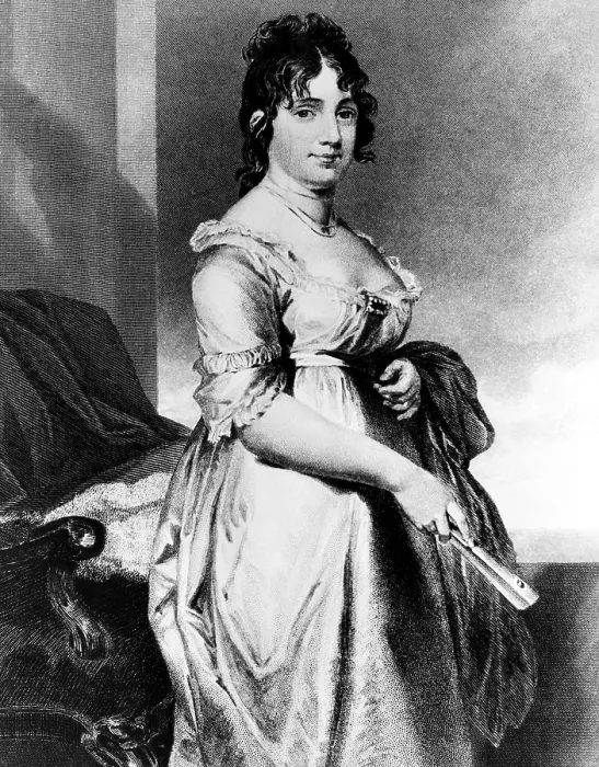Framed Print : Dolley Madison (1768-1849), First Lady 1809-1817, c. 1818.. Courtesy: CSU Archives / Everett Collection Framed Print : Dolley Madison (1768-1849), First Lady 1809-1817, c. 1818.. Courtesy: CSU Archives / Everett Collection