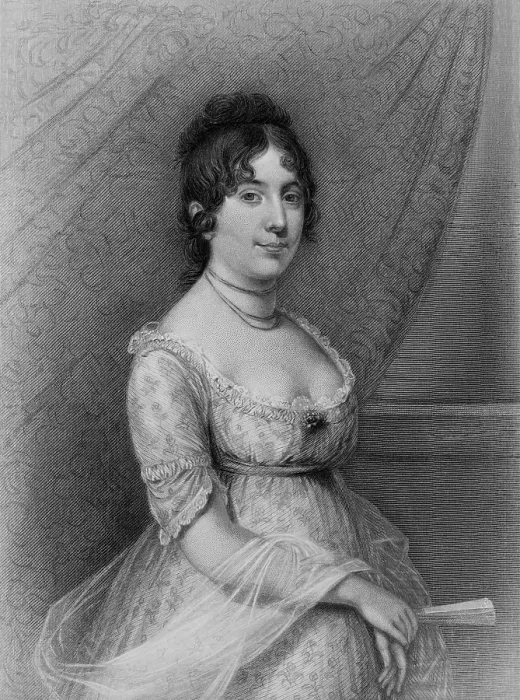 Framed Print : Dolley Madison, wife of the 4th American President, James Madison. Engraving based on a painting by Gilbert Stuart, c. 1804-1816. (BSLOC_2016_14_14) Framed Print : Dolley Madison, wife of the 4th American President, James Madison. Engraving based on a painting by Gilbert Stuart, c. 1804-1816. (BSLOC_2016_14_14)
